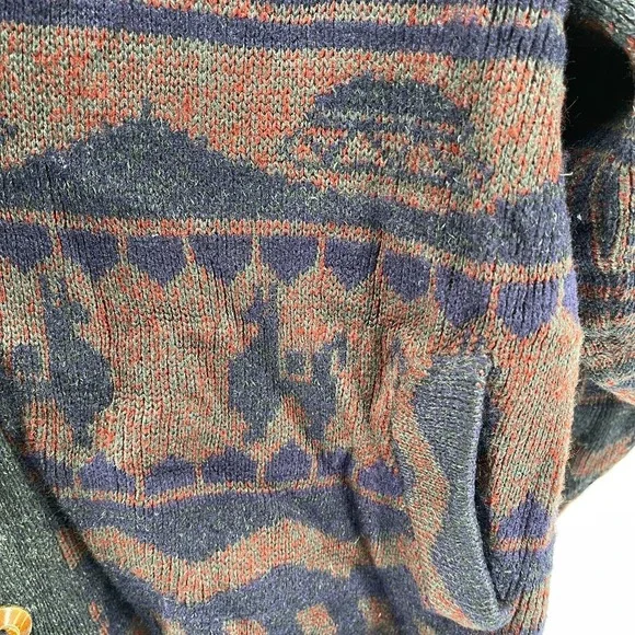Tejidos Ruminahui Cardigan Sweater Mens XL Multicolor Wool Ecuadorian